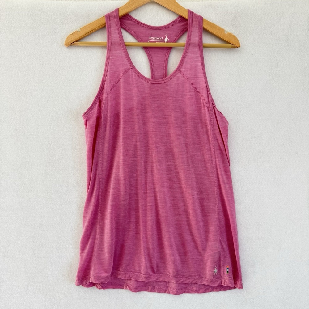 Smartwool Womens Merino Wool Sport 120 Tank Small Pink Racerback Lyocell
